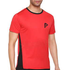 T-shirt de compression tissé à manches courtes pour hommes en polyester/coton - Product Image 2