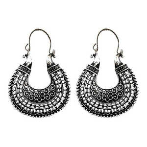 Boucles d'oreilles Urthn Fine Cuff Noir Plaqué Oxydé Danglers 1304729 - Product Image 1