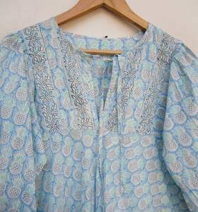 ชุดเดรสโบฮีเมียนลำลองสำหรับผู้หญิง, ชุดเดรสผ้าฝ้าย100% ปักลายดอกไม้กระดุมเสื้อทรงหลวมฤดูใบไม้ผลิสำหรับผู้ใหญ่เปิดหลังอย่างเป็นธรรมชาติ - Product Image 5