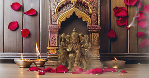 Hecho a mano moderno 2,4 pulgadas latón diosa Lord Durga estatua MATA Rani Murti Sherawali Idol oro Vertical Grabado Moderno - Product Image 2