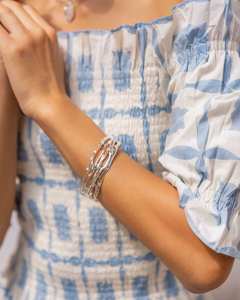 Organic Handmade Statement Bangle, Unique Jewellery, Statement Jewellery, Handmade Bangle, Large Bangle 925 Sterling Silver - Product Image 4