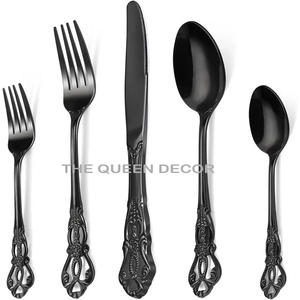 Juego de cubiertos de oro de lujo para Bodas de alta calidad a granel, Cucharas, tenedores y cuchillos, juego de cubiertos de acero inoxidable para restaurante y Hotel - Product Image 6