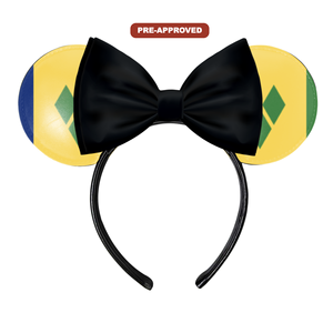 Diadema Personalizada Hecha a Medida con Orejas de Ratón y Diseño Pre-Aprobado de la Bandera de Santa Vincencia y Granadinas - Product Image 1
