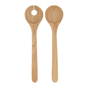 Juego de cuchara y tenedor de madera de acacia, accesorios de cocina con mango corto, servidor de ensaladas, venta al por mayor, de lujo, Moderno - Product Image 4