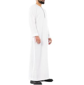 Vente chaude Musulman Hommes Thobe Hommes Jubba D'été Coton Shalwar Kameez Nouvelle Mode À Manches Longues Conception simple Plaine Jubbah - Product Image 3