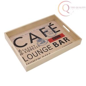 Plateau de service en bois de forme rectangulaire classique, idéal pour servir les aliments - Product Image 5