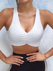 Sujetador deportivo de Yoga sin costuras de alto impacto para mujer, Sujetador deportivo corto sin espalda, venta al por mayor, ropa deportiva de gimnasio de talla grande con forro de Spandex - Product Image 2