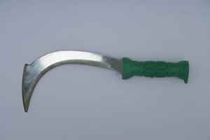 Outils de jardinage agricoles de haute qualité, faucille à herbe, pierre à aiguiser, lame de 11 pouces, manche en bois/plastique, oxyde noir/placage en zinc, Shree Devam - Product Image 5