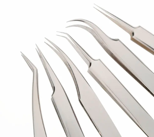 Pinzas para cejas hechas en fábrica, juego de 6 piezas de buena calidad con etiqueta personalizada para depilación de pestañas - Product Image 5