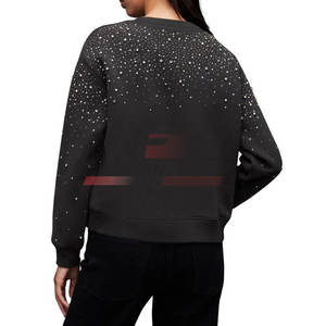 Directo de fábrica, precio al por mayor, sudadera con diamantes de imitación para mujer, MOQ bajo, mejor precio, sudadera con diamantes de imitación para mujer, venta en línea - Product Image 4