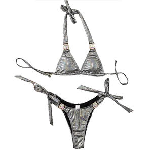 Bikinis Trajes de baño personalizados Trajes de baño para mujer Trajes de baño de cintura alta Bikini personalizado Conjunto de Bikini plisado - Product Image 6