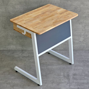 Meubles scolaires, bureau d'enseignant en métal en forme de C avec plateau en bois de caoutchouc de 70x50 cm et tiroirs (PSD038) - Product Image 6