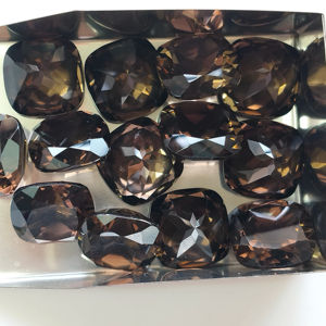 Cuarzo Ahumado Marrón Natural de 14 mm, Corte Cojín, Gema Suelta de la Mejor Calidad para Joyería - Product Image 2