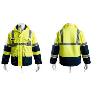 Chaqueta de Trabajo Impermeable Reflectante Premium, Unisex, Resistente al Viento, de Alta Resistencia, para Exteriores, Industrial, de Alta Visibilidad, de Poliamida - Product Image 1