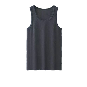 Débardeur de sport pour homme, léger, à séchage rapide, 100% polyester, logo personnalisé en gros, décontracté d'été, col rond, découpe des bras tombants, tissé - Product Image 3