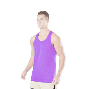 เสื้อกล้ามแขนกุดสำหรับผู้ชายผ้าคอตตอนแบบตาข่ายแห้งเร็วชุดใส่เล่นฟิตเนสยิมกระดุมจากผู้ผลิตเชือกถักตกแต่งรู - Product Image 5