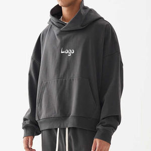 Venta al por mayor de alta calidad 100% algodón personalizado bordado Color pulóver negro de los hombres de ajuste regular nuevo estilo otoño Sudadera con capucha - Product Image 6