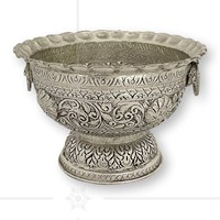 Nouvelle arrivée bol design de sculpture plaqué argent antique fait à la main avec support pour les cadeaux et la décoration intérieure