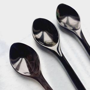 ช้อนสีดำช้อนเขากับแม่ของไข่มุกสีขาวที่แนบมากับหางกาแฟโยเกิร์ตช้อนขนาดเล็กที่น่ารัก - Product Image 2