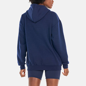 Recién llegado 2025 100% algodón personalizado DTG logotipo impreso señoras cremallera Sudadera con capucha de gran tamaño gota hombro streetwear sudaderas con capucha de las mujeres - Product Image 2