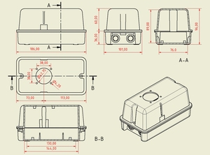 Boîtier de distribution Comnet PS-14H3 en ABS haute qualité IP40 pour une prise SCHUKO - Product Image 2