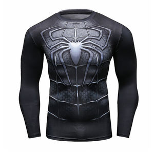 Custom MMA <b>Men</b> Shirt Long Sleeve Swim Surf Rush Guards Spider Web Print <b>Rash</b> UV Protection <b>Vest</b> Quick Dry <b>Rash</b> Guard for <b>Men</b> - Product Image 1