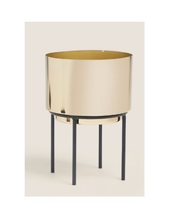 หรูหราหลากหลายโลหะแจกันดอกไม้ผงทองเคลือบแฮนด์เมดที่น่าสนใจขายขายส่งโลหะส่องแสงแจกันดอกไม้ทอง - Product Image 5