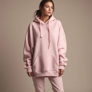 Baggy Drop Shoulder Hoodie Mujer OEM 400 Gsm Heavyweight Hoodie Ladies Plus Size Hoodie Mujer - Product Image 1