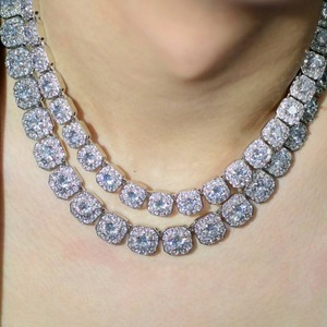 Collier chaîne cubaine Miami Hip Hop plaqué or 18 carats en argent sterling 925 de haute qualité, incrusté de pierres, unisexe, luxe, plaqué argent - Product Image 6