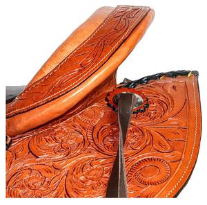 Juego de sillas de montar de cuero genuino de primera calidad, combinación perfecta para carreras de inglés de resistencia occidental para montar a caballo - Product Image 3