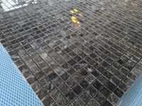 Carreaux de mosaïque en pierre noire, carrés, mats, modernes, pour décoration murale intérieure, résistants à l'eau, 23x23mm (feuilles de 30,5x30,5cm), fabriqués en Turquie