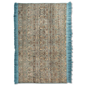 Alfombra de Lana Anudada a Mano con Patrón Geométrico Azul Someplace Time, Alfombra Grande para Sala de Estar - Alfombras Jaipur Modelo EE. UU. EA-3010(Va)(Fr) - Product Image 1