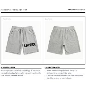 Women French Terry Bermuda <b>Shorts</b> Regular Fit Distressed Gym Sports Casual Eco-Friendly Breathable Hip Hop <b>Y2K</b> Manufacturer Bulk - Product Image 6