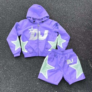 Vêtements de rue légers ensemble de survêtement en nylon et short coupe-vent pour hommes vente en gros de survêtements ensembles pour hommes personnalisés OEM - Product Image 1