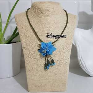 Abrir Mavi İğne Oyası Sarkaçlı Borulu Kolye Collar de moda - Product Image 1