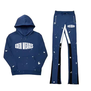 Conjunto de chándal de forro polar de algodón transpirable de alta calidad para hombre superventas serigrafiado informal con logotipo personalizado producto al por mayor - Product Image 1