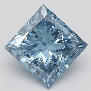 Diamant créé en laboratoire certifié IGI, taille princesse, bleu vif fantaisie, clarté VS1, diamant en vrac pour la fabrication de bagues, de boucles d'oreilles, etc. - Product Image 1