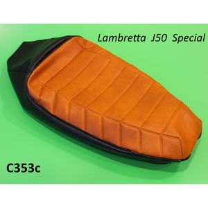 Funda de Asiento Completa para Lambretta J50 Special, Color Marrón y Negro, con Goma Interna y Esponja, Asientos y Respaldos para Motocicleta - Product Image 1