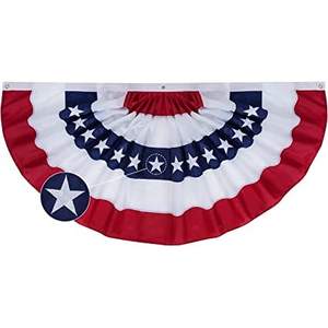 Bandera Americana de EE. UU. 2x4, Plisada con Estrellas Bordadas para Exteriores, Ojales de Latón Patrióticos, Decoración para Fiesta del 4 de Julio - Product Image 4