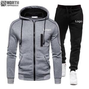 Survêtement de sport pour hommes 100% coton survêtements chemise ensemble court Logo personnalisé poids lourd respirant pour l'hiver deux pièces - Product Image 6