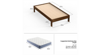 BLUEWUD Roverb lit de jour simple Deewan en bois d'ingénierie sans boîte de rangement pour enfants adultes chambre meubles de maison