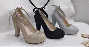 รองเท้าส้นสูงแบบรัดข้อเท้าประดับกลิตเตอร์สำหรับผู้หญิง ไซส์ 36-40 - Product Image 4