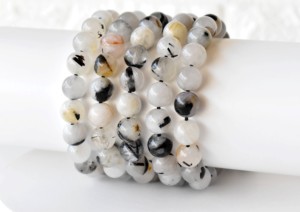 Natural Black Rutile 8mm Round <b>Beaded</b> <b>Bracelet</b> Superb Quality Healing Crystals For Fashion Jewelry Mediation at Best Price - Product Image 1