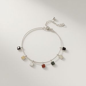 Minimal Solid Gold Cushion Cut Gemstone Charm <b>Bangle</b> Bracelet Modern Luxury <b>Fine</b> Jewelry for Women OEM GIA Certified - Product Image 6