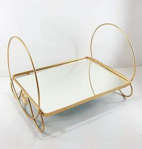 Base en pierre de marbre Plateau rond de service de haute qualité avec poignée pour décor de Noël Servir des aliments dans un restaurant d'hôtel - Product Image 5