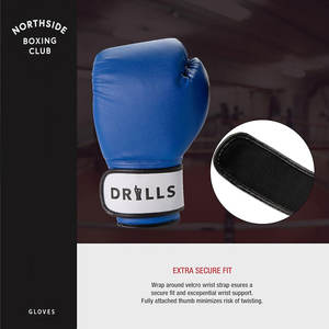 Gants de boxe en cuir de haute qualité avec logo personnalisé imprimé, sangle réglable, design à lacets qui brillent dans le noir, utilisation quotidienne, séchage rapide - Product Image 4