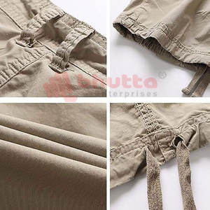 Pantalones cortos Cargo de algodón personalizables de alta calidad para hombre, cintura elástica media, patrón sólido, exterior, informal, secado rápido, logotipo digital personalizado - Product Image 3