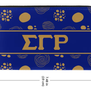 Carteras de charol con letras griegas de hermandad Vintage de alta calidad, Mini embrague delgado con forro de Metal antirrobo personalizado - Product Image 1