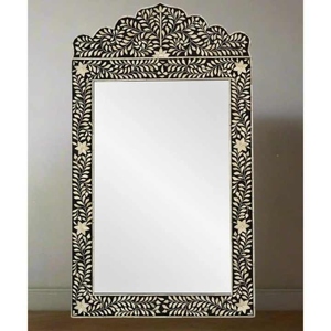 Espejos redondos con incrustaciones de hueso de diseño Floral elegante, espejo decorativo de estilo bohemio para dormitorio, pasillo y decoración de pared de oficina - Product Image 2