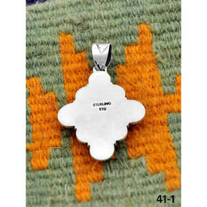Handmade Southwest Style White Buffalo Turquoise & Sterling <b>Silver</b> Pendant Bezel Setting Inlay with Religious <b>Charm</b> Pendants - Product Image 4